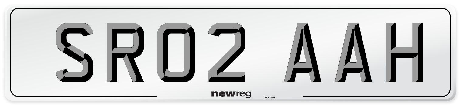 SR02 AAH Number Plate from New Reg